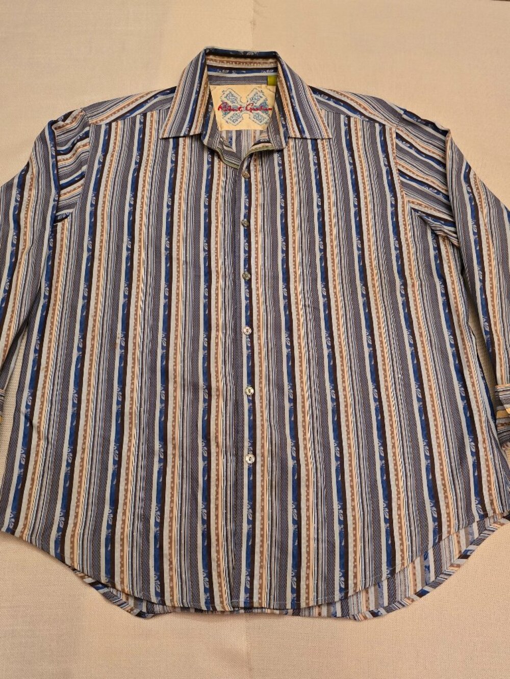 Statement Robert Graham blue jacquard stripe flip cuff shirt
